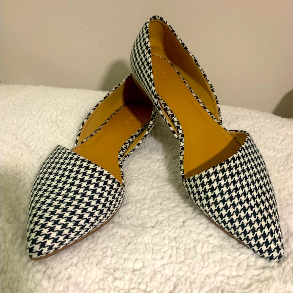 J Crew black and white flats